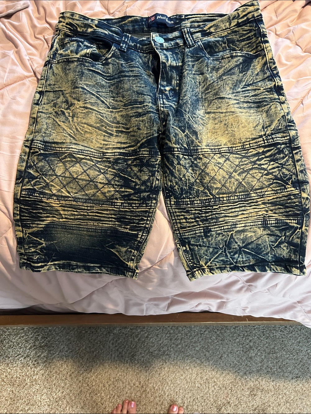Phat Farm Acid-Wash Denim Shorts